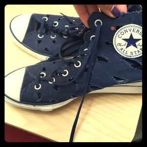 Women Converse Denim open toed lace shoes Size 5.5